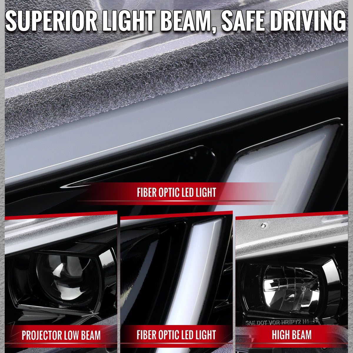 2017-2021 Civic Spec-D clear projector headlights switchback sequential LED DRL bar