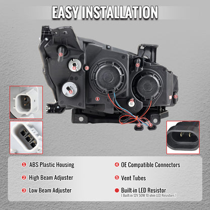 Replace 2016-2021 Civic halogen headlights with Spec-D jet black projector sequential