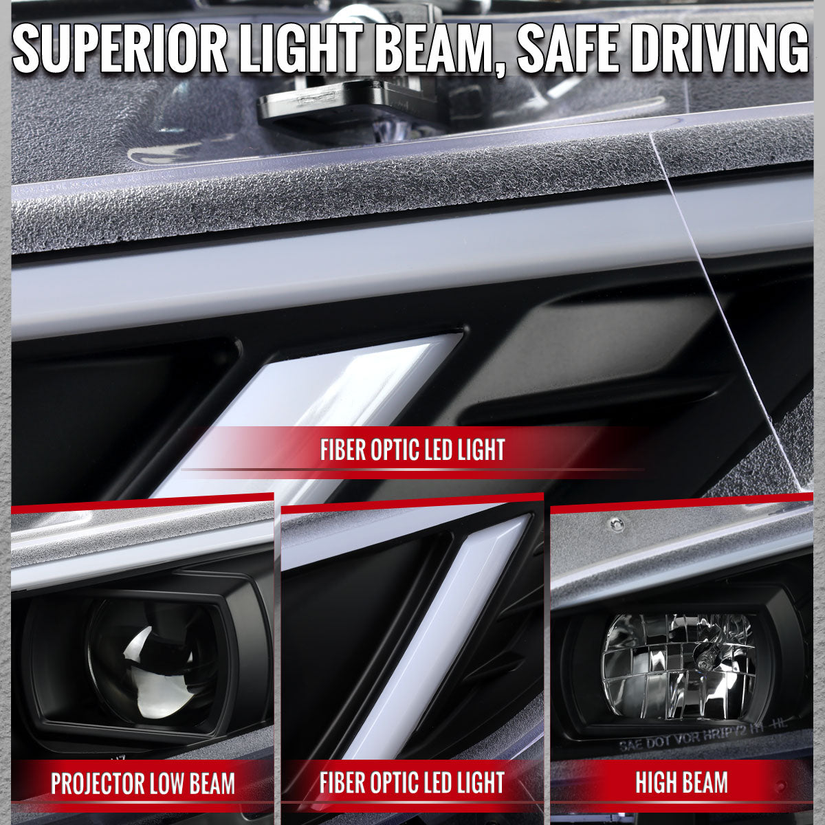 2016-2021 Civic Spec-D Chrome Housing Projector Headlights DRL Bar