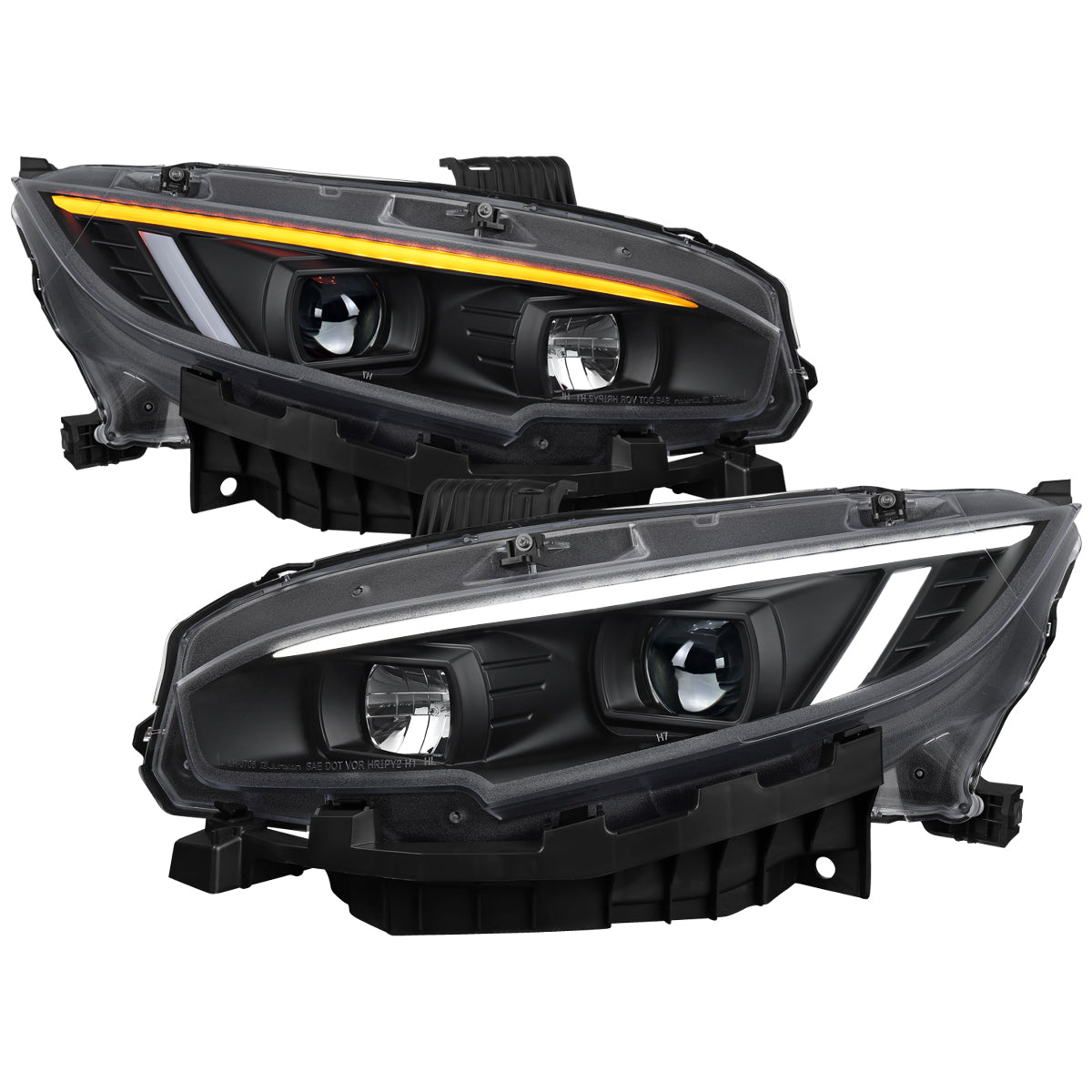Spec-D 16-21 Honda Civic Projector Headlight Black improve