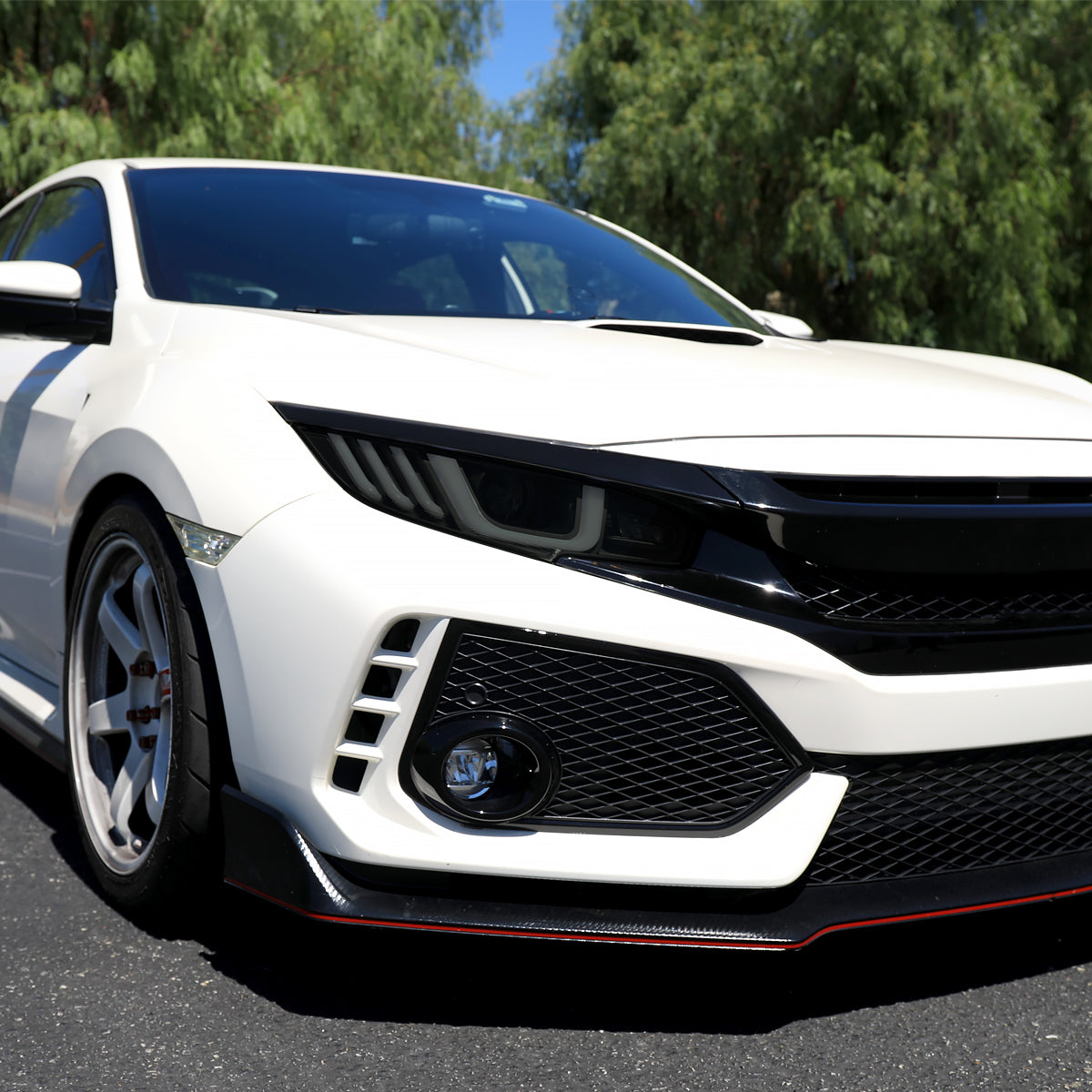 Spec-D 2016-2021 Honda Civic Projector w/ LED Switchback Sequential Turn Signal Black w/ Smoked Lens Headlights