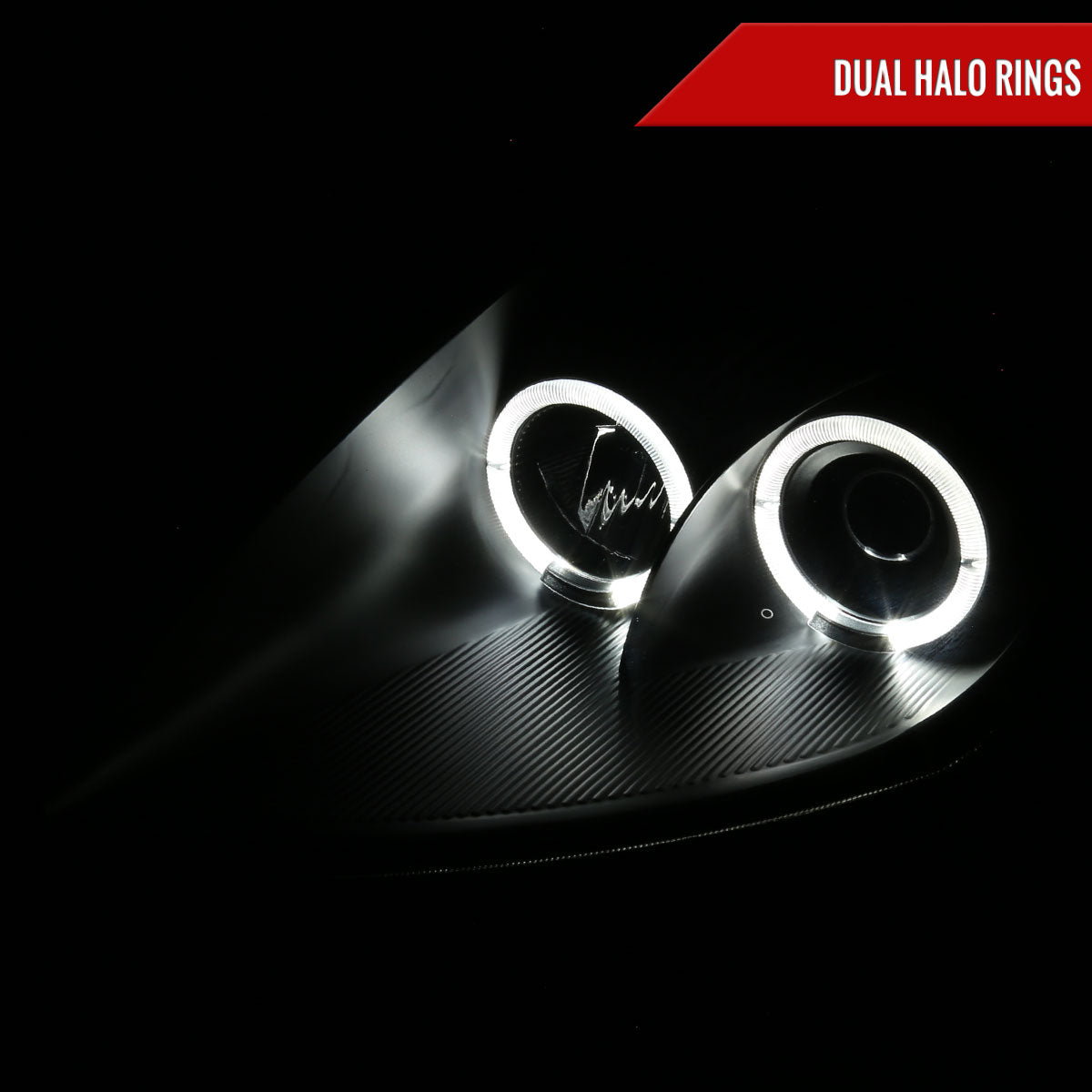 2001 Mitsubishi Eclipse Dual Projector Spec-D black aftermarket headlights
