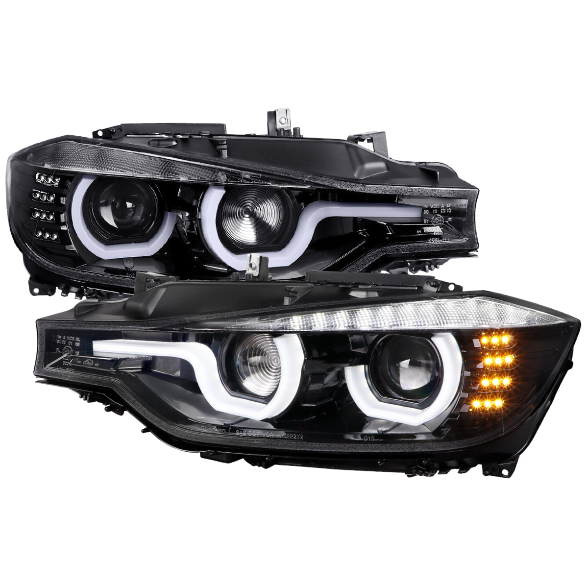 Spec-D 2012-2015 BMW F30 3-Series 4DR LED Projector HID J Black Headlights
