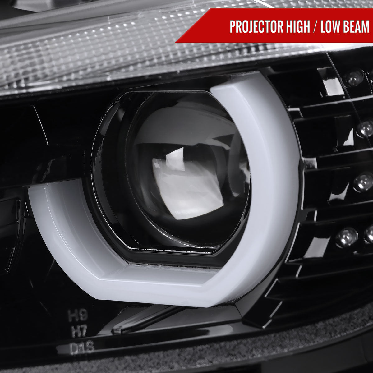 Spec-D 2012-2015 F30 3-Series 4DR Dual U-Bar Projector J Black Headlights