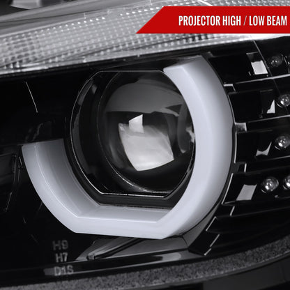 Spec-D 2012-2015 F30 3-Series 4DR Dual U-Bar Projector J Black Headlights
