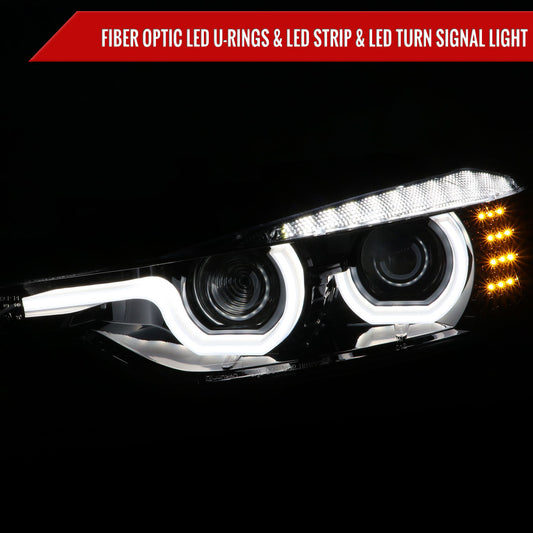 2013 BMW F30 3-Series 4DR Spec-D black aftermarket Projector Headlights