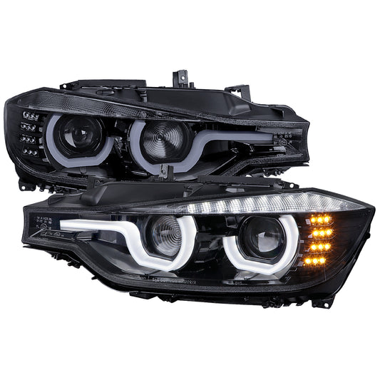 Spec-D 2012 BMW F30 3-Series 4DR black Projector Headlights upgrade