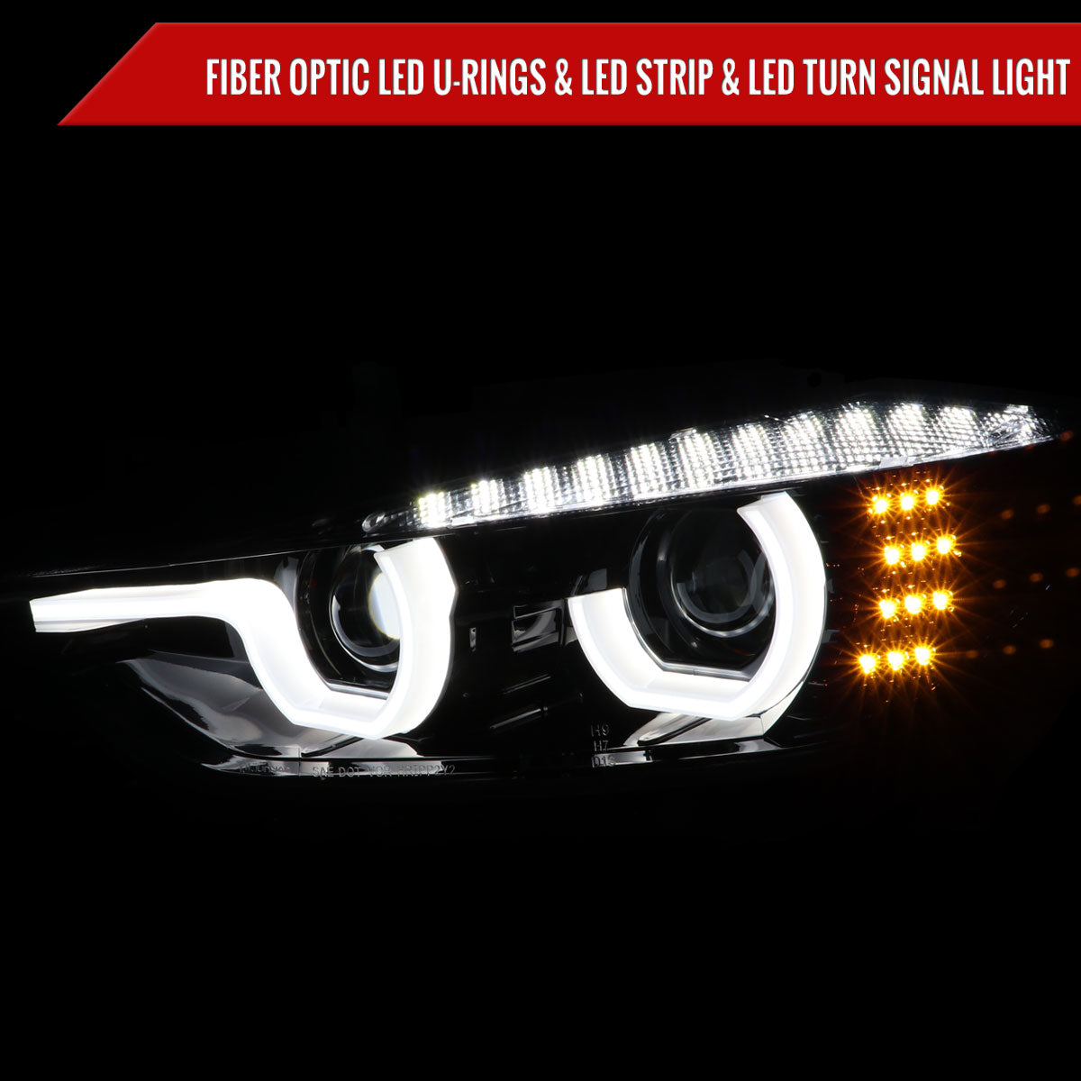2013 F30 3-Series 4DR Projector Spec-D chrome aftermarket headlights