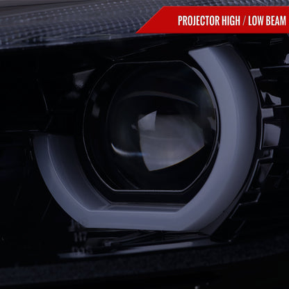 Spec-D 2014 F30 3-Series 4DR Projector chrome LED bar headlights