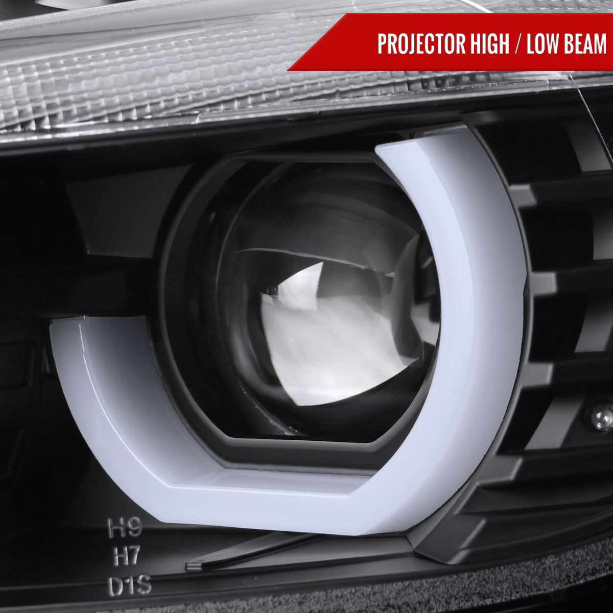 Spec-D 2014 F30 3-Series 4DR Dual black LED bar Projector headlights