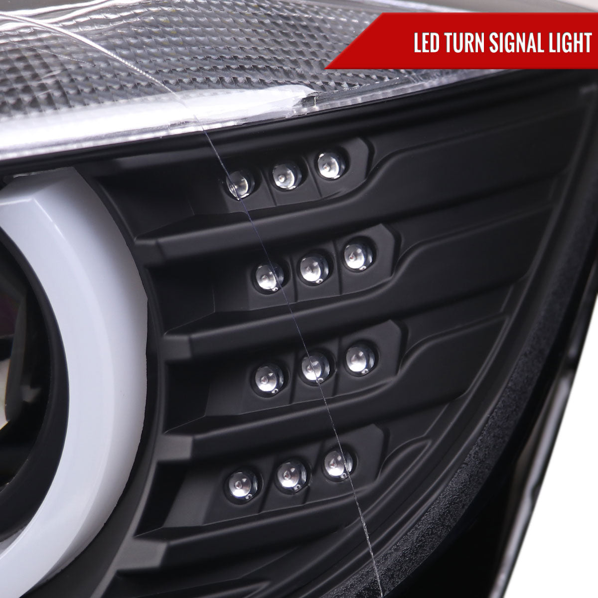 Spec-D 12 F30 3-Series 4DR Dual black LED bar Projector headlights