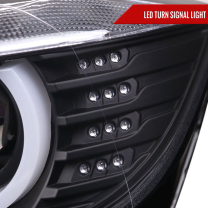 Spec-D 12 F30 3-Series 4DR Dual black LED bar Projector headlights