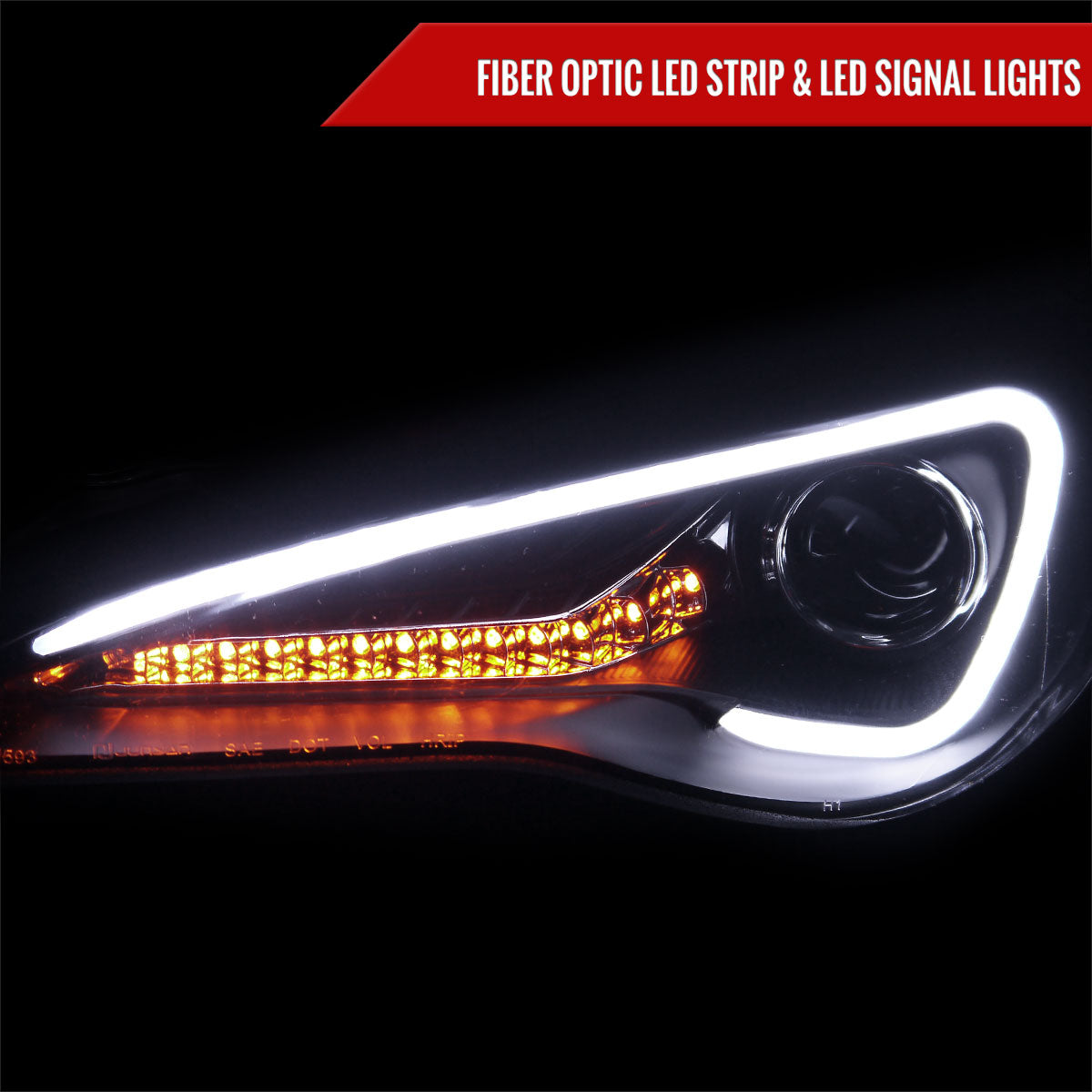 2013 Scion FRS Spec-D black aftermarket headlights