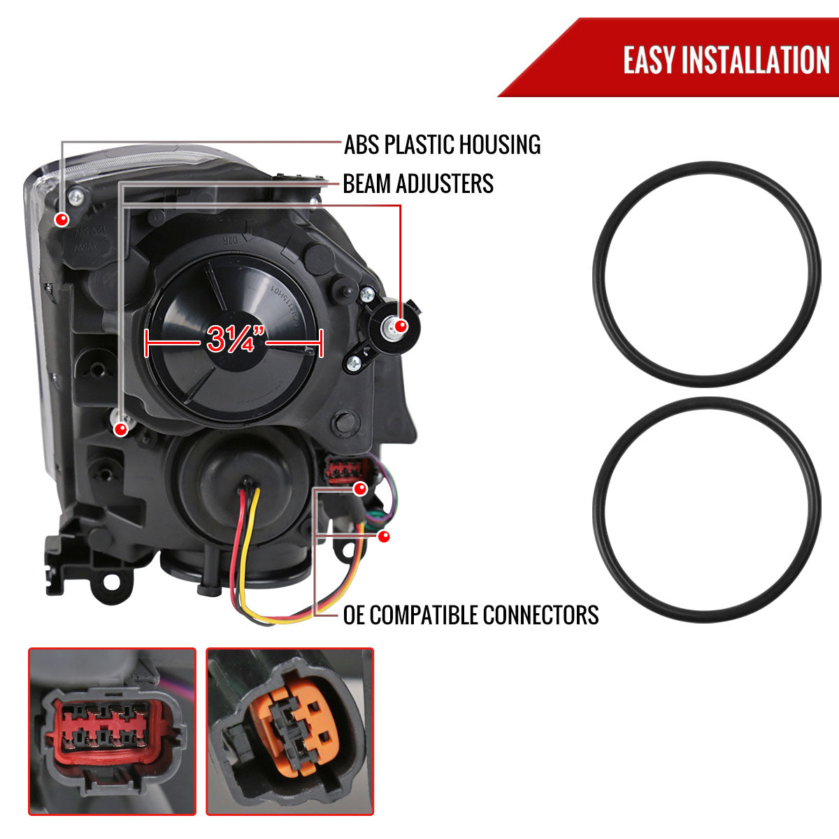 04 G35 2DR Pro Turn Spec-D black sequential headlights