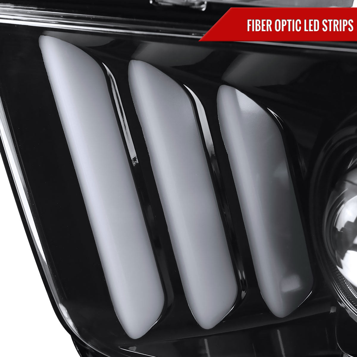 Spec-D 2005-2009 Ford Mustang LED Bar Projector J Black Headlights