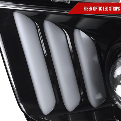 Spec-D 2005-2009 Ford Mustang LED Bar Projector J Black Headlights