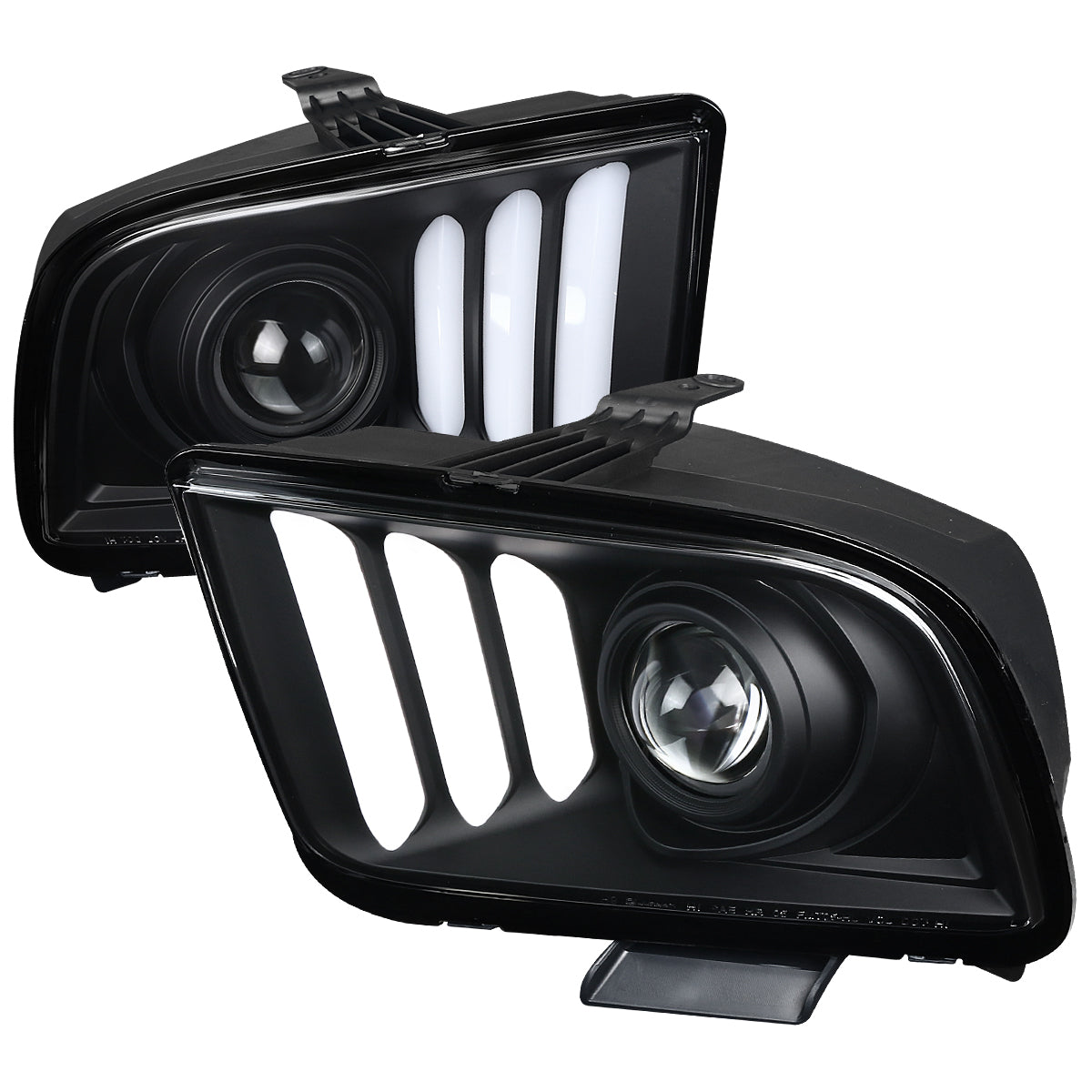 Spec-D 2005 Ford Mustang matte black headlights upgrade