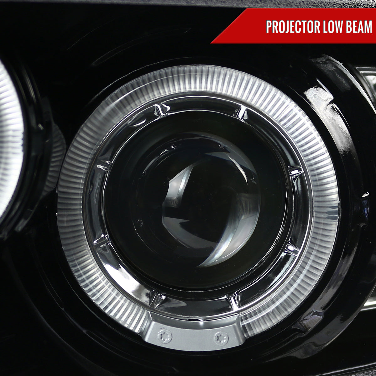 Spec-D 2010-2014 Ford Mustang Dual Halo Projector J Black Headlights