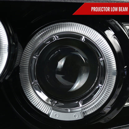 Spec-D 2010-2014 Ford Mustang Dual Halo Projector J Black Headlights