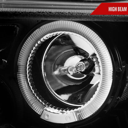 Spec-D 2010-2014 Ford Mustang Dual Halo Projector J Black Headlights