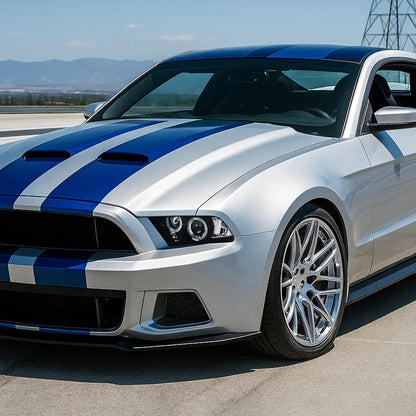 Spec-D 2010-2014 Ford Mustang Dual Halo Projector J Black Headlights