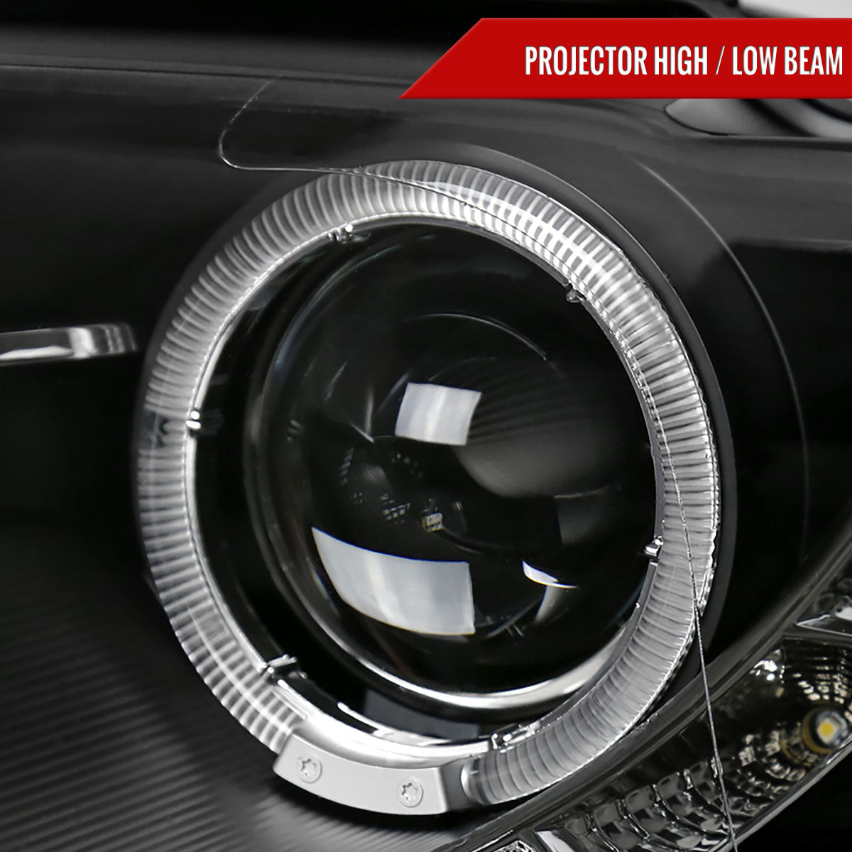 Spec-D 2006-2010 Volkswagen Passat Halo Projector w/ R8 Style LED Light Strip Black Headlights