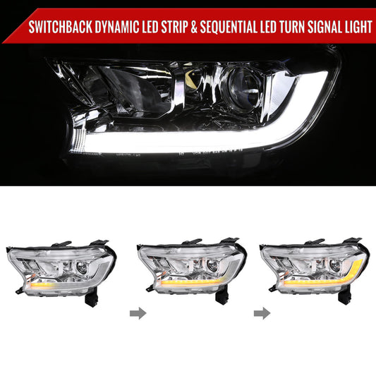 2020 Ford Ranger Spec-D chrome aftermarket headlights