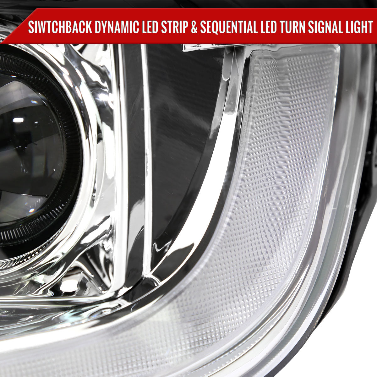 Spec-D 19 Ford Ranger chrome LED bar headlights