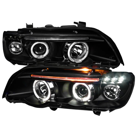 Spec-D 2001-2003 BMW E53 X5 Dual Halo Projector Black Headlights