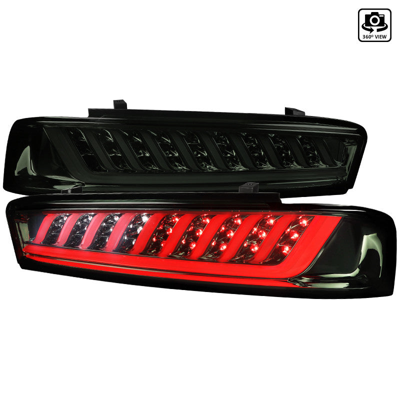 Spec-D 16-18 Chevrolet Camaro Led Tail Light Chrome with Smoke Lens