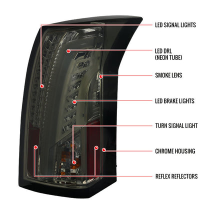 Spec-D 03-07 Cadillac Cts Led Tail Lights Smoke