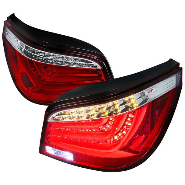 Spec-D 04-07 Bmw E60 525i 530i 550i 545i Series Red Clear Led Tail Lights (LT-E6004RLED-TM)