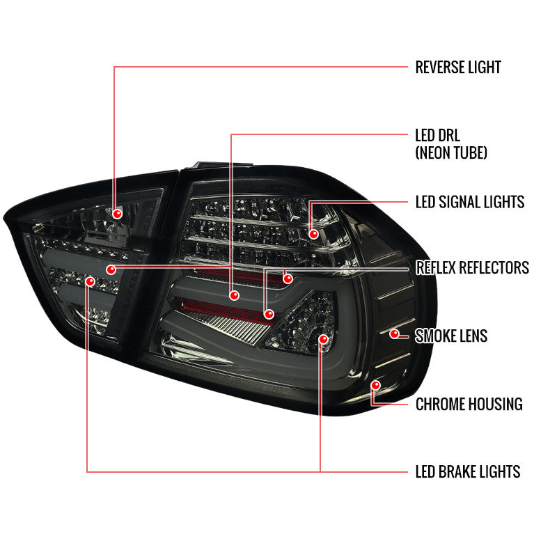 Spec-D 06-08 Bmw 323i 325i 328i 330i E90 Led Tail Lights-Smoke