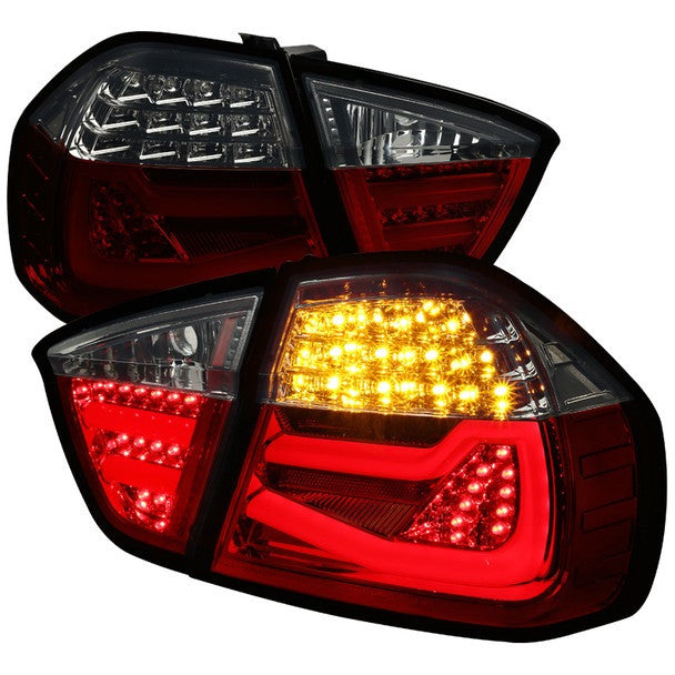 Spec-D 06-08 Bm 323i 325i 328i 330i E90 Led Tail Lights-Red Smoke (LT-E9005RGLED-TM)