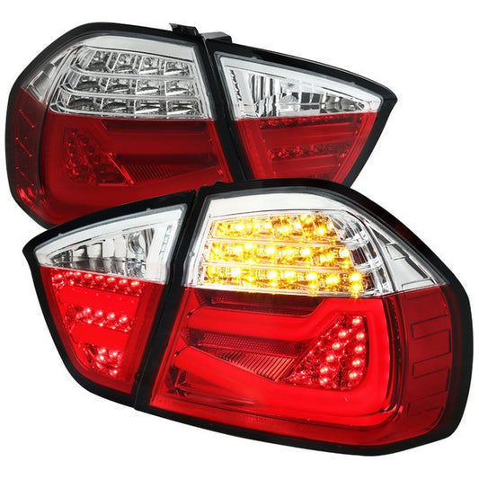 Spec-D 06-08 Bmw E90 Led Tail Lights-Red (LT-E9005RLED-TM)