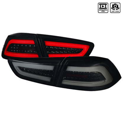 Spec-D 08-17 Mitsubishi Lancer Evo X Led Tail Lights Black w/ Smoke Lens