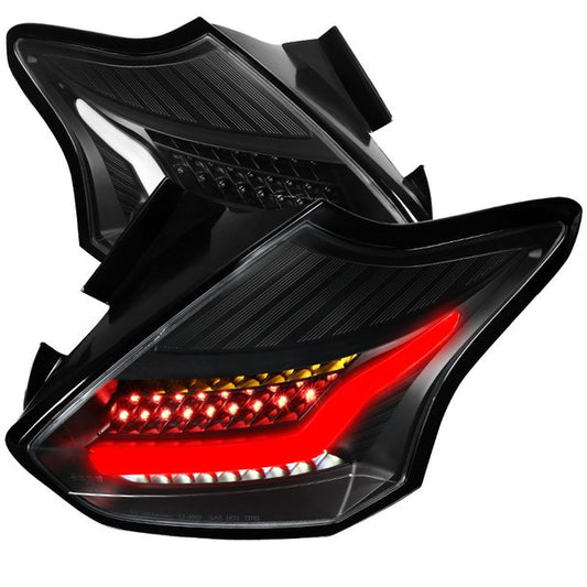 Spec-D 15-18 Ford Focus Hatchback Led Tail Lights Black (LT-FOC155JMLED-TM)