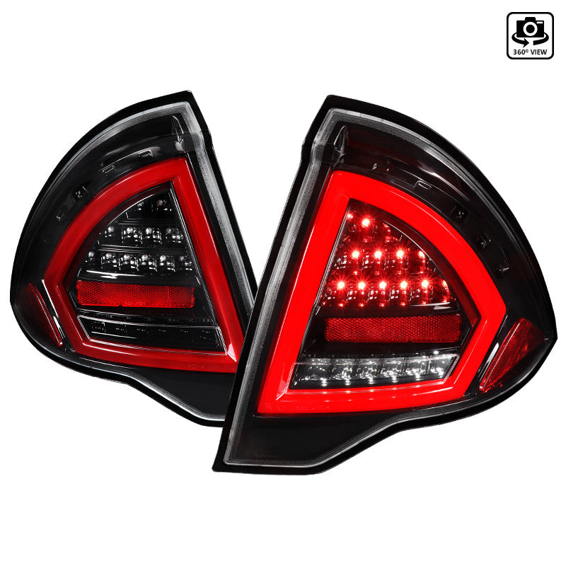 Spec-D 10-12 Ford Fusion Led Light Bar Tail Lights Black Housing/Clear Lens-Red Bar