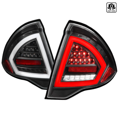 Spec-D 10-12 Ford Fusion Led Light Bar Tail Lights-Black Housing/Clear Lens-White Bar