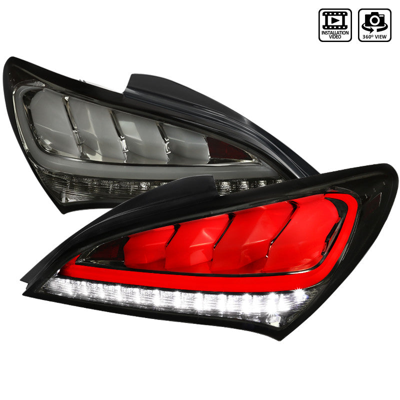 Spec-D 10-15 Hyundai Genesis 2Dr Led Sequential Tail Lights Smoke