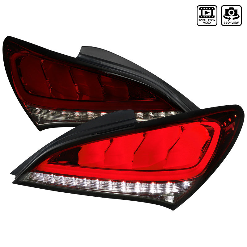 Spec-D 10-15 Hyundai Genesis 2Dr Led Sequential Tail Lights Red Smoke