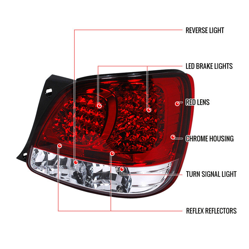 Spec-D 98-05 Lexus Gs300 Led Tail Lights Red