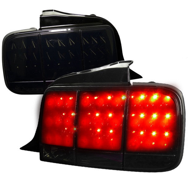 Spec-D 05-09 Mustang LED Black Tail Lights Smoked Lens