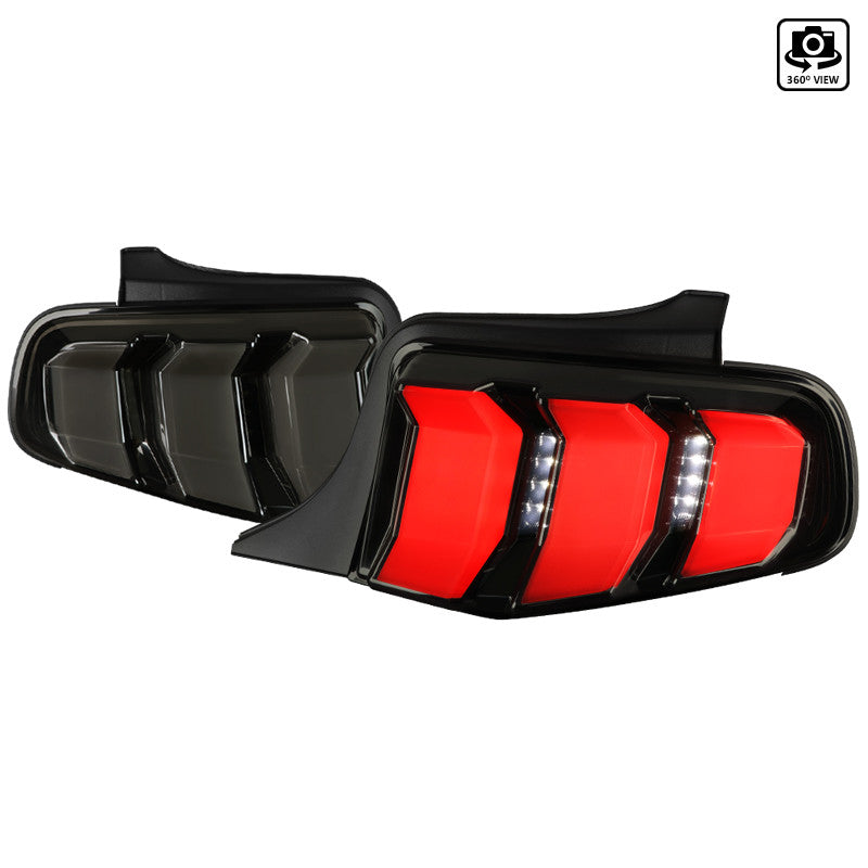 Spec-D 10-12 Ford Mustang Led Tail Lights-Black Trim With Smoke Lens