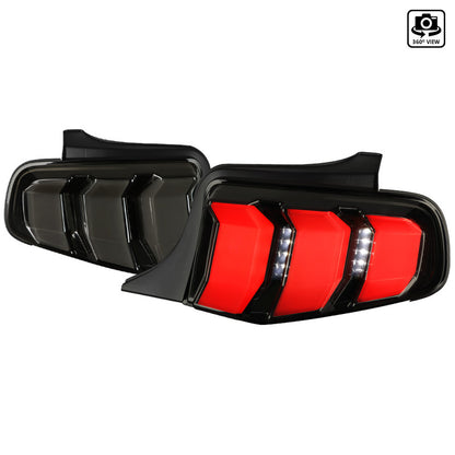 Spec-D 10-12 Ford Mustang Led Tail Lights-Black Trim With Smoke Lens