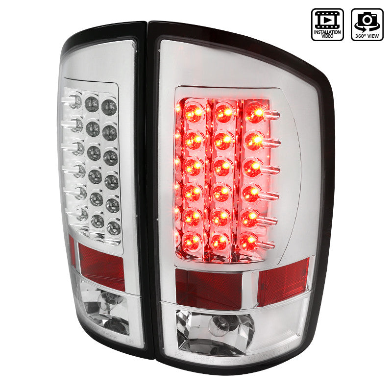 Spec-D 07-08 Dodge Ram Led Tail Lights Chrome Housing