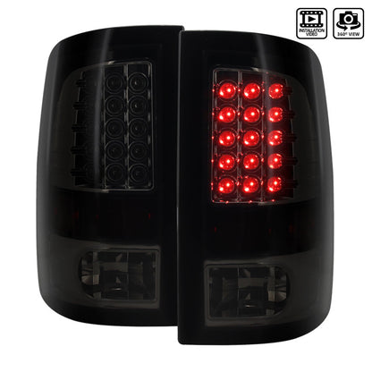 Spec-D 09-Up Dodge Ram Led Tail Lights Glossy Black Housing With Smoke Lens