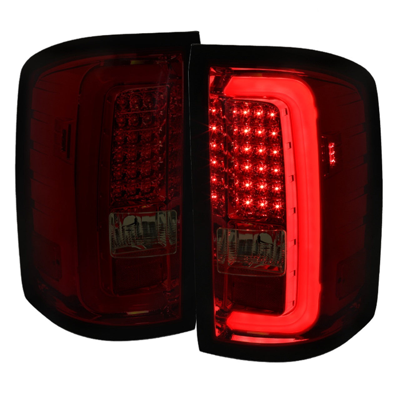 Spec-D 14-16 Gmc Sierra Led Tail Lights - Red/Smoke (LT-SIE14RGLED-TM)