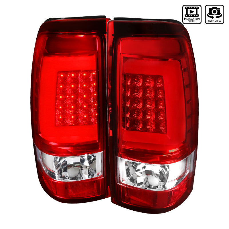 Spec-D 03-07 Chevrolet Silverado Led Bar Tail Lights- Red