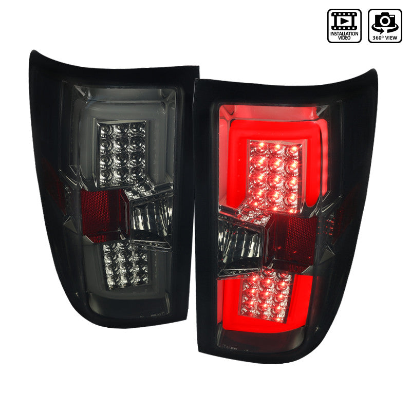 Spec-D 14-15 Chevrolet Silverado Led Tail Lights - Smoke